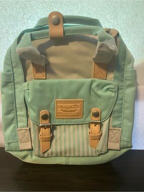 Doughnut Mint Green Mini Backpack with Tan Accents SEE DESCRIPTION